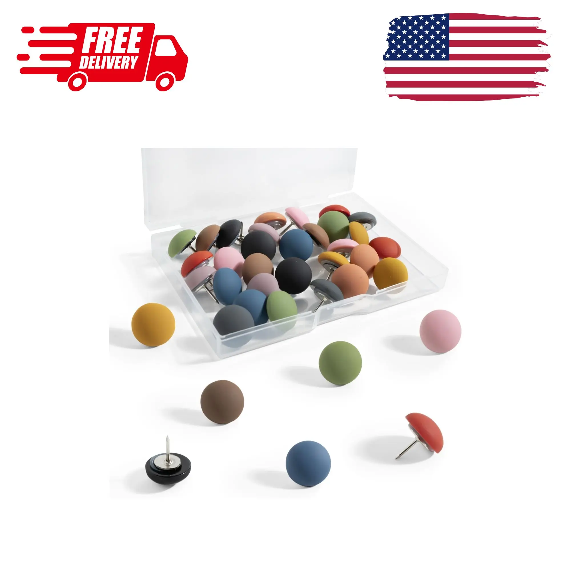 30Pcs Cute Decorative Push Pins, Bulletin Board Tacks