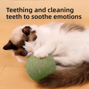 3.94in Compliant Catnip Ball, Furball Control Extra Large Toy Ball, Teaser Wand, Self-Entertainment Boredom Buster, Teeth Grinding Essent