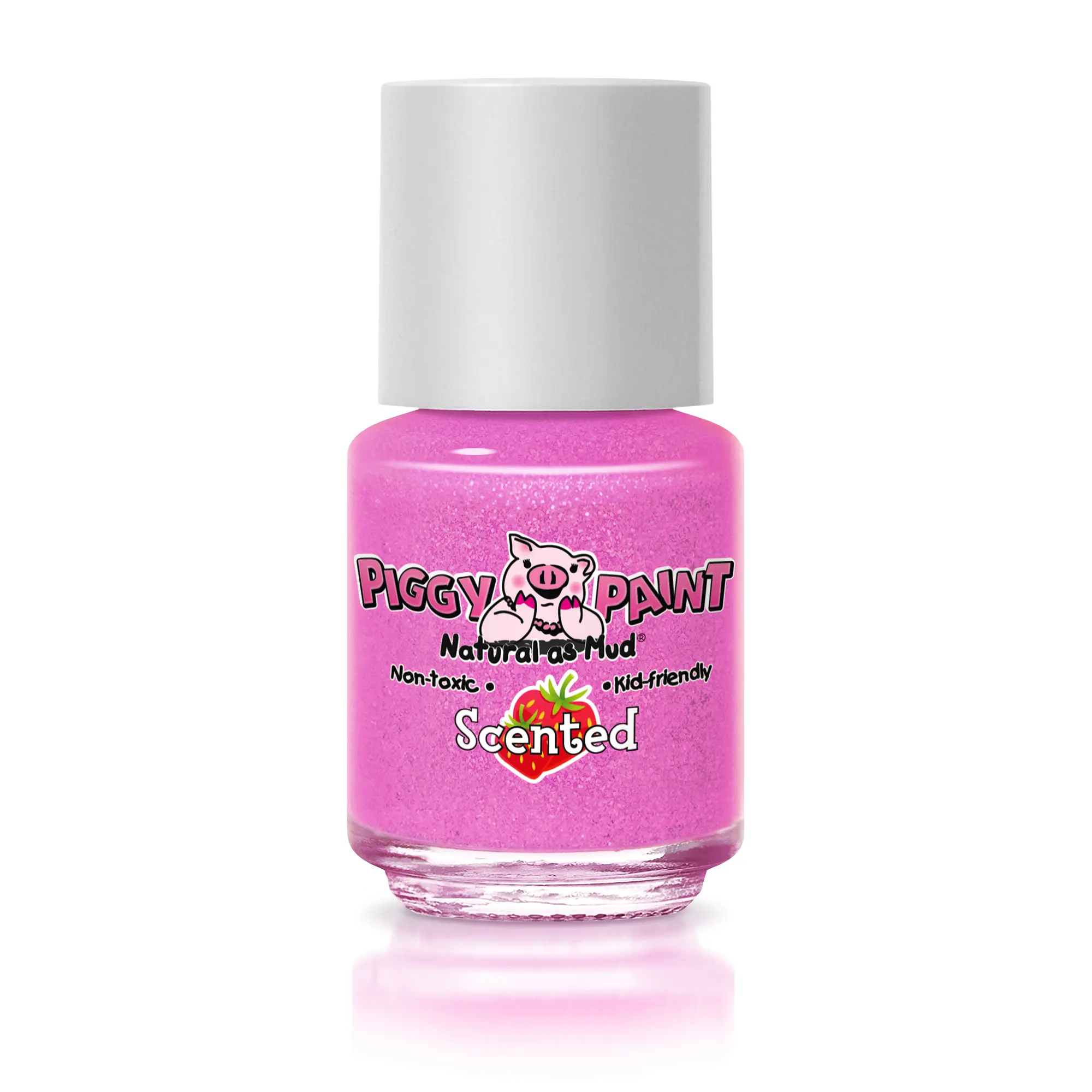 Piggy Paint Sassy Strawberry - Scented Pink Nail Polish, 0.25oz, Non-toxic, Vegan, Cruelty-free, Water-based, Baby & Kid-friendly
