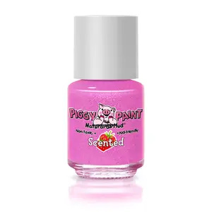 Piggy Paint Sassy Strawberry - Scented Pink Nail Polish, 0.25oz, Non-toxic, Vegan, Cruelty-free, Water-based, Baby & Kid-friendly