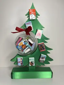 Bookish Magnetic Christmas Tree Display – 3D Printed Ornament + Mini Book Holder | Book Lover Holiday Decor