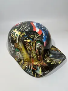 Baseball Cap Style Motorcycle Helmet MEXICAN ROOTS AMERICAN PRIDE