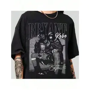 Vintage Washed Cotton  Legendary Basketball Player Graphic T-Shirt –Kobe. Los Angeles In Memory Of The American Basketball Tee |       Heavy Cotton Y2K Bootleg  Women's Round Neck Short Sleeve Tee For Sports Fans #  High Street Fashion T-Shir