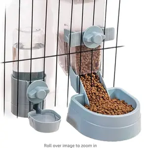 2 Pack Pet Food Bowl Rabbit Feeder for Cage, Hanging Automatic Cat Feeder and Water Dispenser,Ferret Cage Accessories, Food Water Bowl for Cats Rabbit Guinea Pig Cages