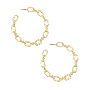 Ettika Oval Link Hoop Earrings