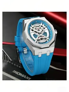 Trendy Hollow Mechanical Watch Night Light Waterproof Men's Watch, Aocasdiy Brand, Stylish Timepiece for Daily Wear