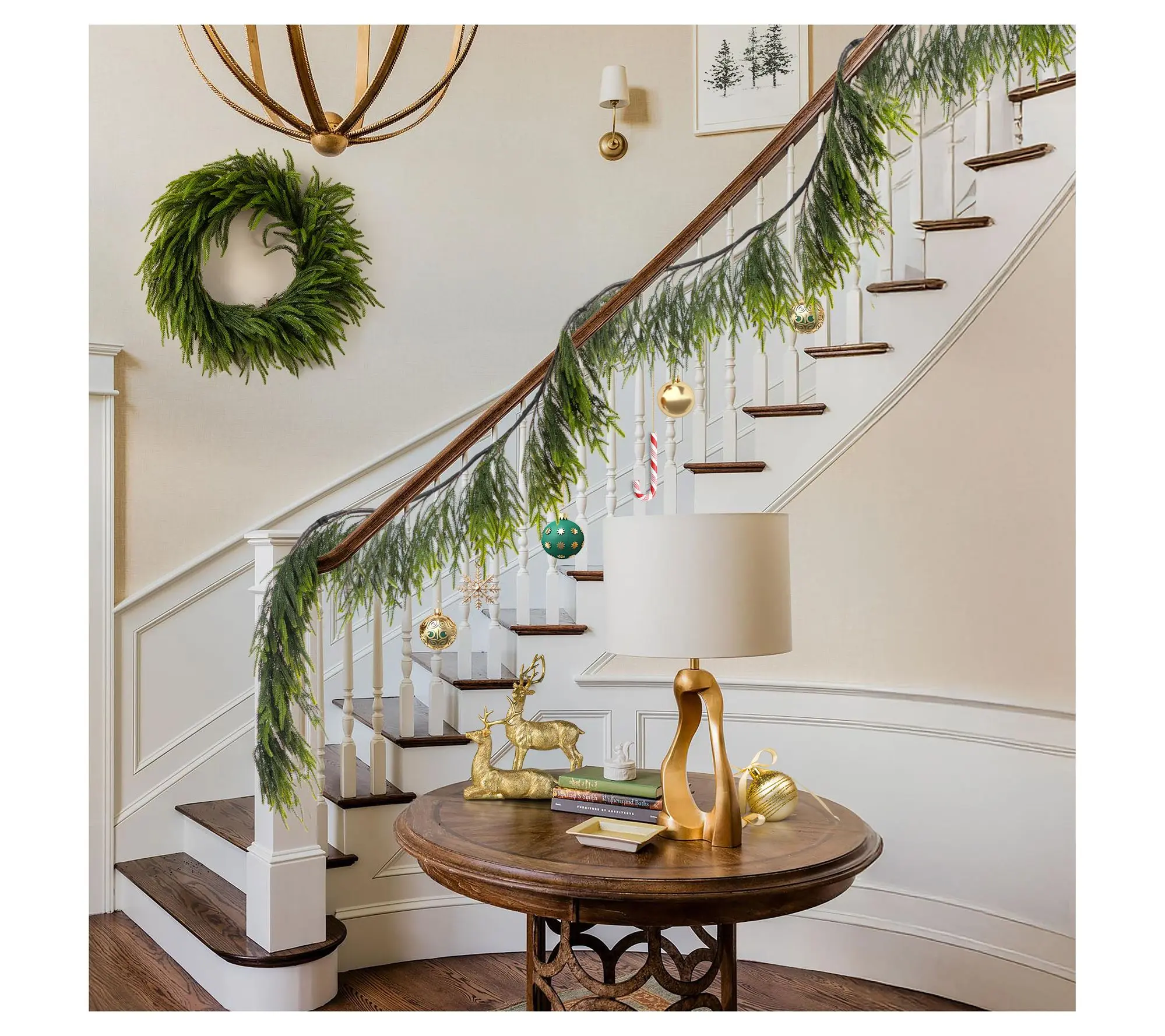 Glitzhome 9' Christmas Green Pine PE Garland Glitzhome 9' Christmas Green Pine PE Garland