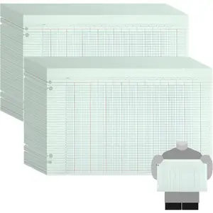 200 Pcs 30 Columns Accounting Ledger Book Columnar Pad Sheet Ruled Ledger Paper Bookkeeping Green Double Page Format 11 x 17 Inch