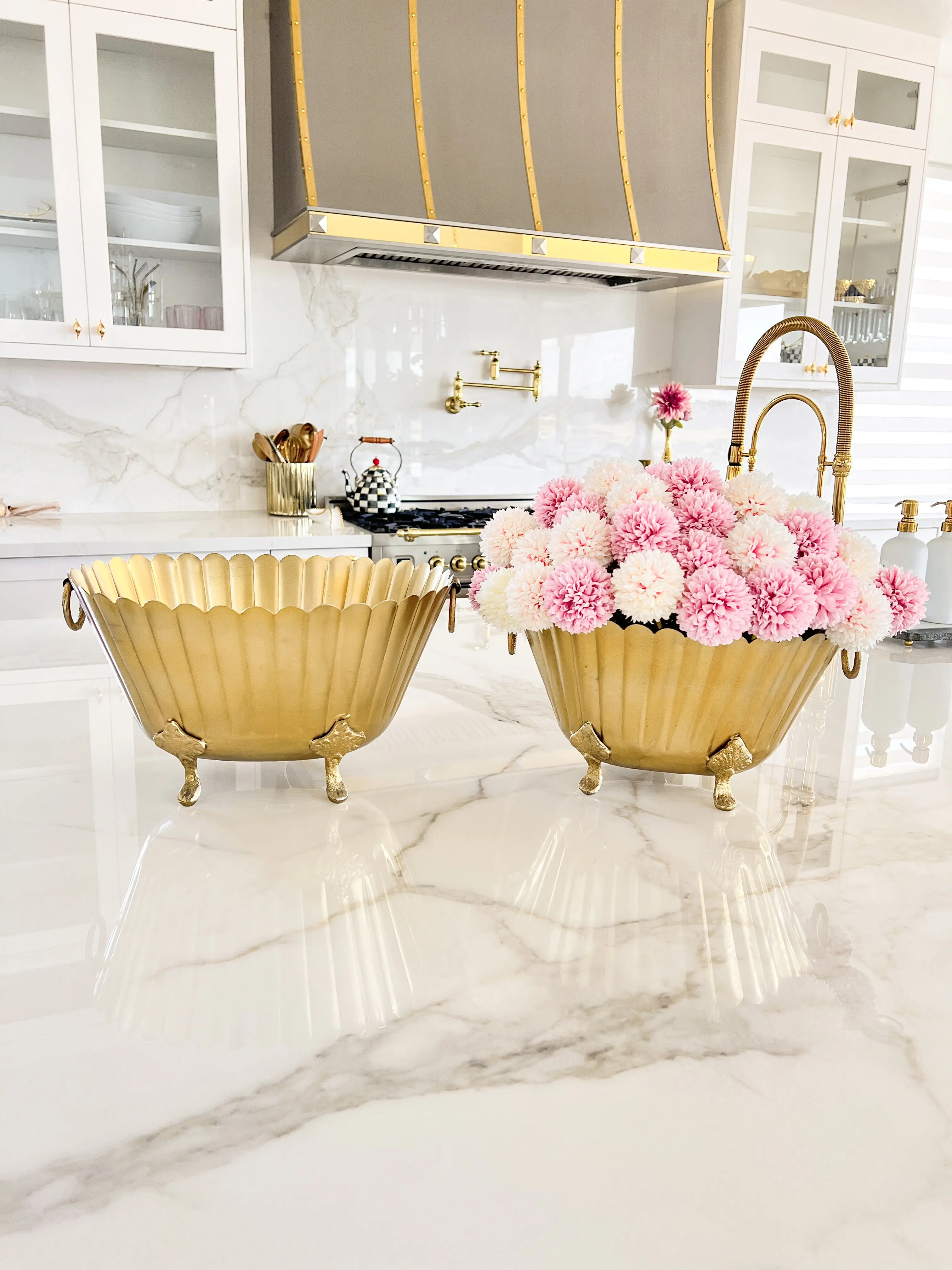 Gold Footed Metal Planter (Two Sizes)