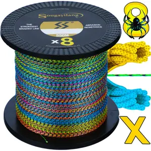 Sougayilang Fishing Line 8 Stands PE Braided Fishing Line 150M 350M 550M Abrasion Resistant 17LB-97LB Outdoor Travel Smooth Braided Pescar Line
