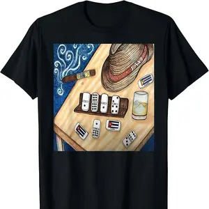 Cuban Cigar Fedora Hat, Cuba Domino Game, Spanish T-shirt/Shirt, Crew Neck