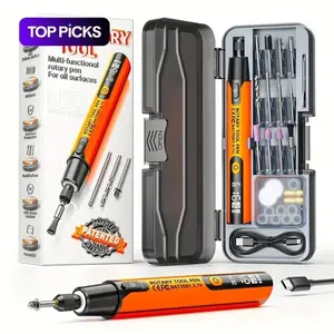 39-Piece USB Polishing Electric Tool Set, Car Polisher, Cordless Drill Bits, USB Rotary Kit for Wood Metal Gemstone Grinding & Polishing