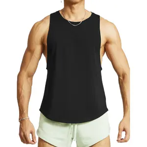 Ouber Men’s Drop Arm Tank Top Gym Workout T-Shirts Sleeveless Muscle Shirts for Bodybuilding