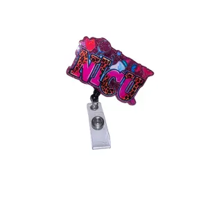 Pink NICU badge reel