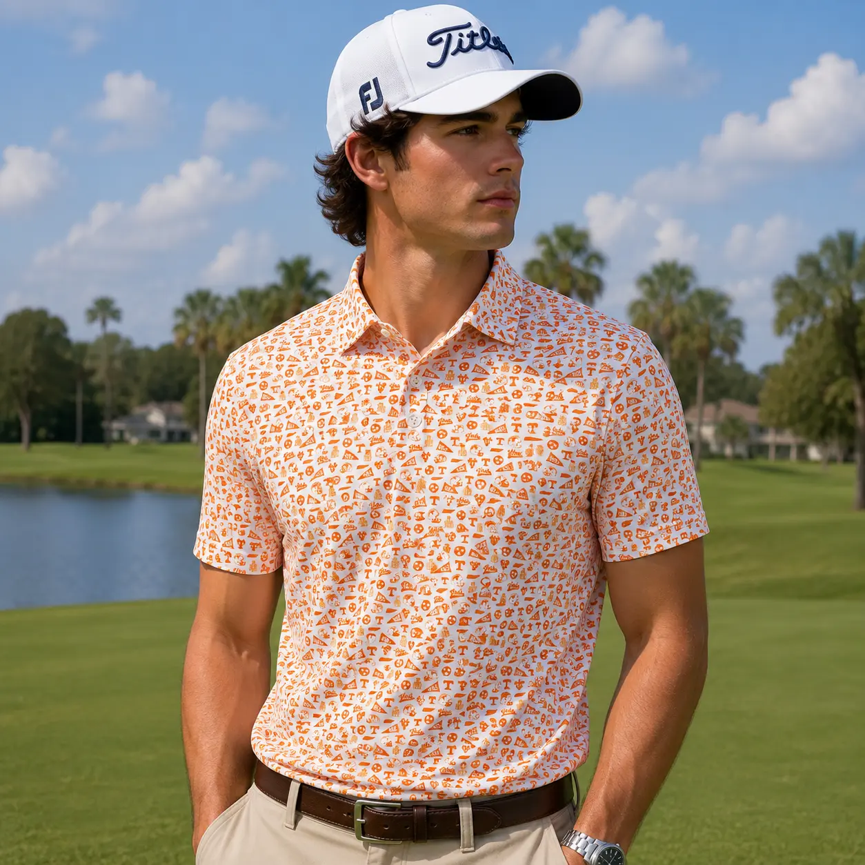 The Tennessee Gameday - Outfit Summer,  Men's Performance Polo Casual Golf Shirt, Golf Polo Shirt, Golf Shirt, Gift For Men