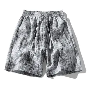New men’s summer athletic shorts for outdoor running—loose fit, trendy brand, versatile casual mid-length shorts; bubble mesh cool-touch shorts; quick-dry casual mid-length shorts