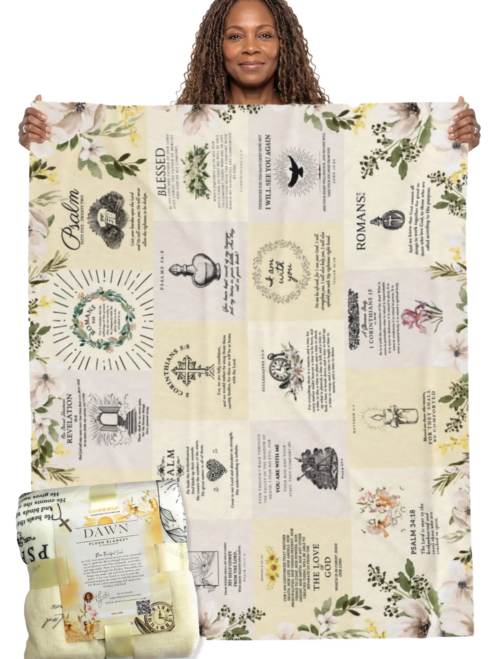 Dawn Bible Verse Blanket - Sympathy Gifts for Loss of Loved One, Christian Bereavement Memorial Gift for Loss of Mom, Velvet Plush Throw Blanket Grief, 50"x60"