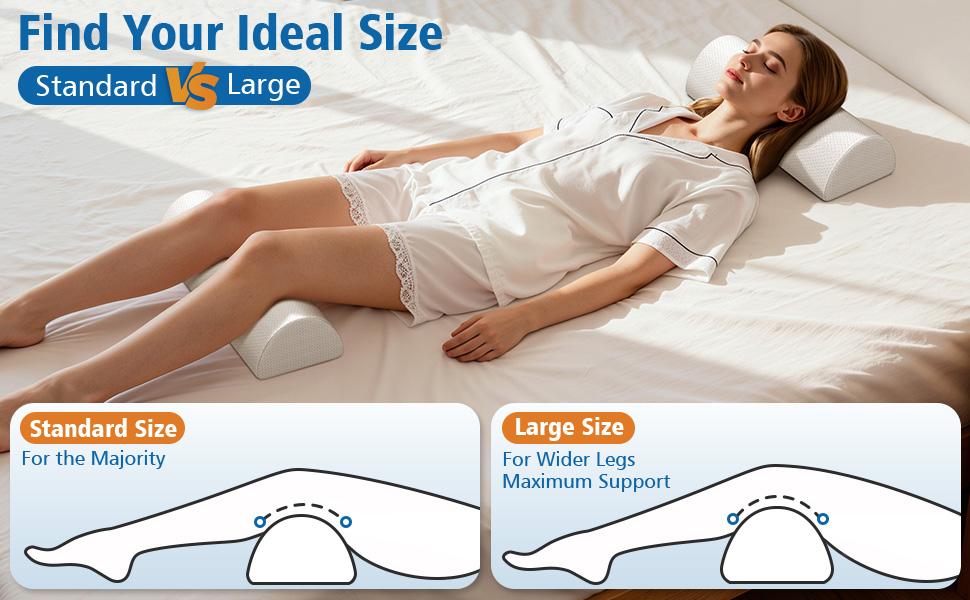 Knee Pillow for Side Sleepers, Half Moon Memory Foam Bolster Pillow for Legs, Ergonomic Design Wedge Elevation Pillow for Side & Back Sleeping, Under Knee Support, Foot, Ankle, Lumbar, Pillows for sleeping, Body pillow