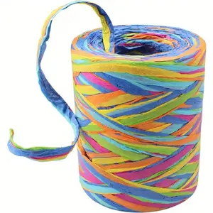 Colorful Raffia Ribbon, 1 Count Random Color Wide Ribbon, DIY Decorative Ribbon for Gift Wrapping, Decorations, Bouquet Embellishments
