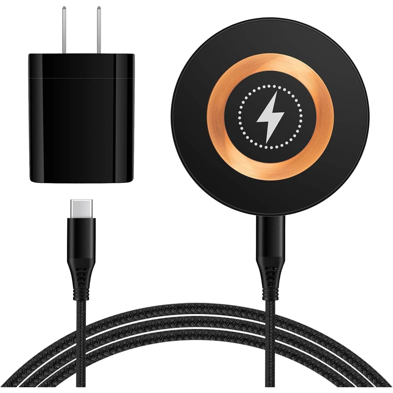 L-CGC004  Magnetic Wireless Charger Dock Magsafe Fast Charging Pad for Android Samsung Galaxy Z Fold7 Flip7 S25 Ultra Edge S24 FE S23 S22 S21,Wireless Charging Station with USB C Adapter for iPhone 16 15,Pixel9, Smartphone, Silicone