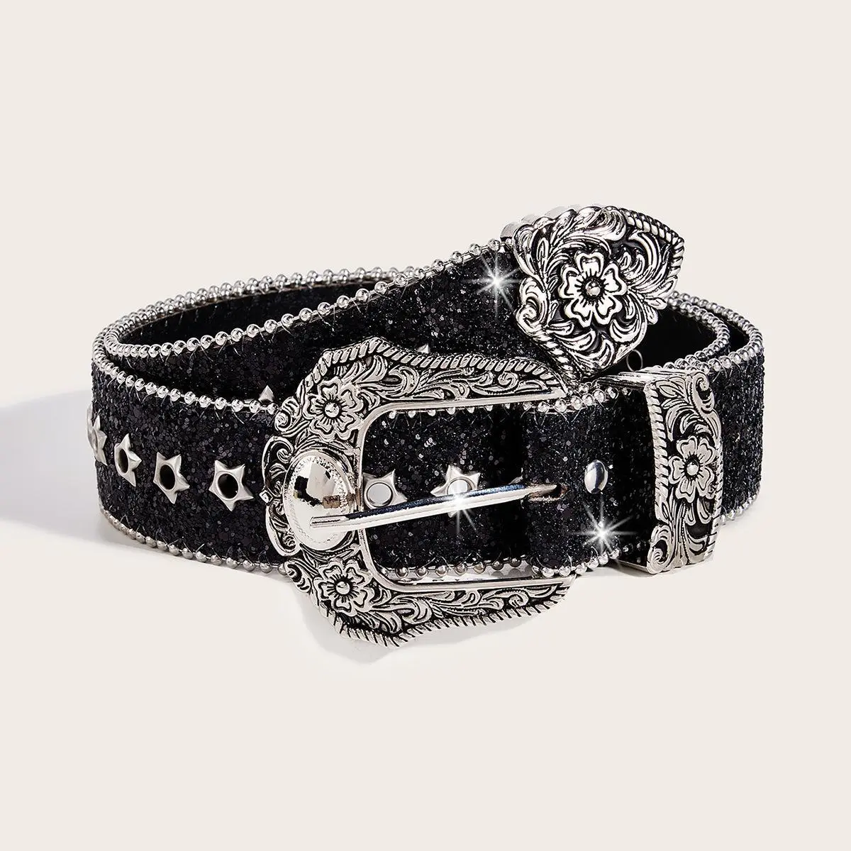 Belt - Shining Diamond Studded Belt for Men & Women - Cowgirl Cowboy Rhinestone Decor Belt Western Belts