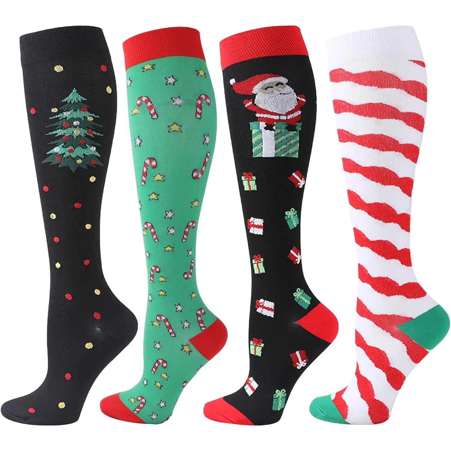 Adults' Knee High Compression Socks - Pregnancy Support Socks for Nurses, Flight Travel Use