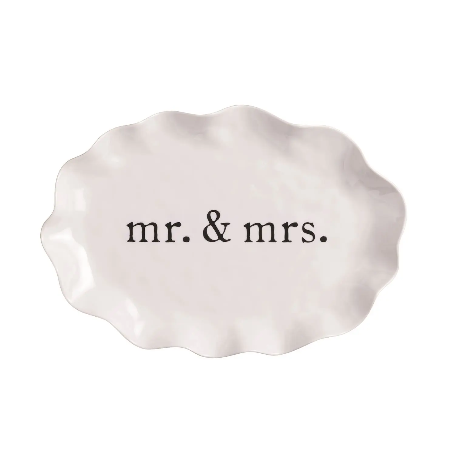 Mr. & Mrs. Melamine Platter – Shatterproof Ruffle Edge Serving Platter