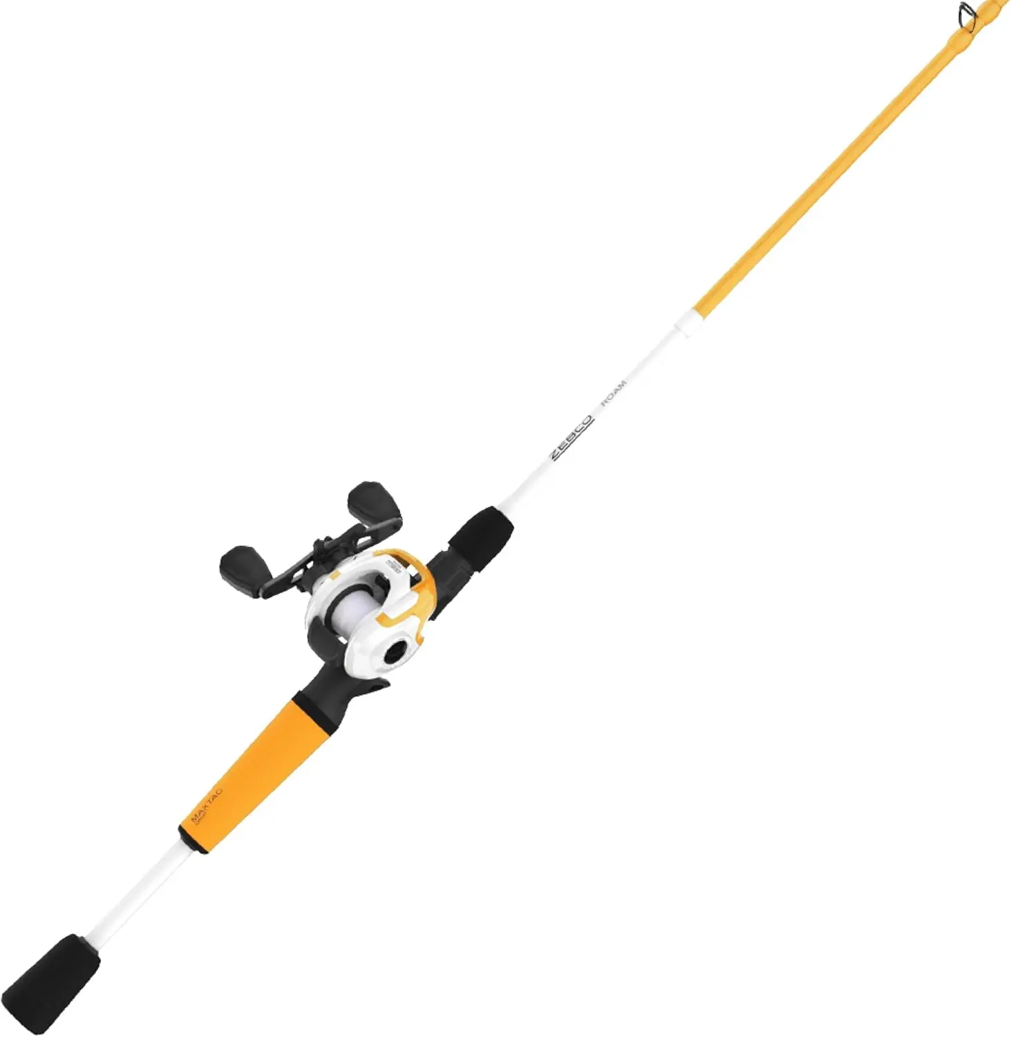 Zebco Roam Baitcast Reel and Fishing Rod Combo, 6-Foot 6-Inch 2-Piece Fiberglass Fishing Pole with Split-Grip MaxTac Rod Handle, Lightweight Graphite Frame, Right-Hand Retrieve