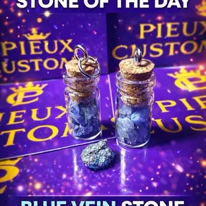 PIEUX CUSTOMS Blue Vein Stone Crystal “Truth Flow Stone” Throat chakra calmer; promotes clear communication, peace, and emotional release.crystals (smallll valve)