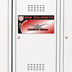 Rectangle Girl's Swimming Locker Decoration Customizable Team Pride Sign with Adhesive Magnets for School Lockers Hotel Doors and Sports Banquets Hangable Accessory Ornaments