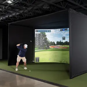 Curved Golf Simulator Enclosure Kit with Impact Screen