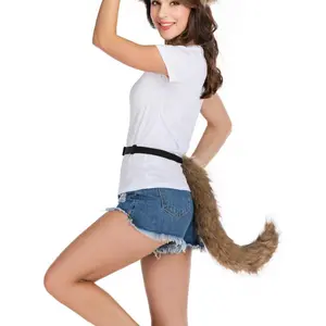 26-Inch Soft Long Fur Wolf Tail, Adult Halloween Party Costume Accessory, Accessories