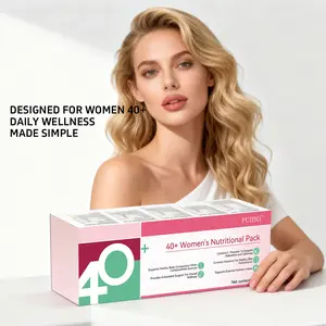Puiiso 40+ Beautypack Women's Daily Supplement: Multivitamin, Calcium, Magnesium, Turmeric, White Tomato, Collagen, Collagen Peptides | Skin Care, Anti-aging, Antioxidant, Sleep, Stress Support | 30-Day Health Pack Dietary Collagen