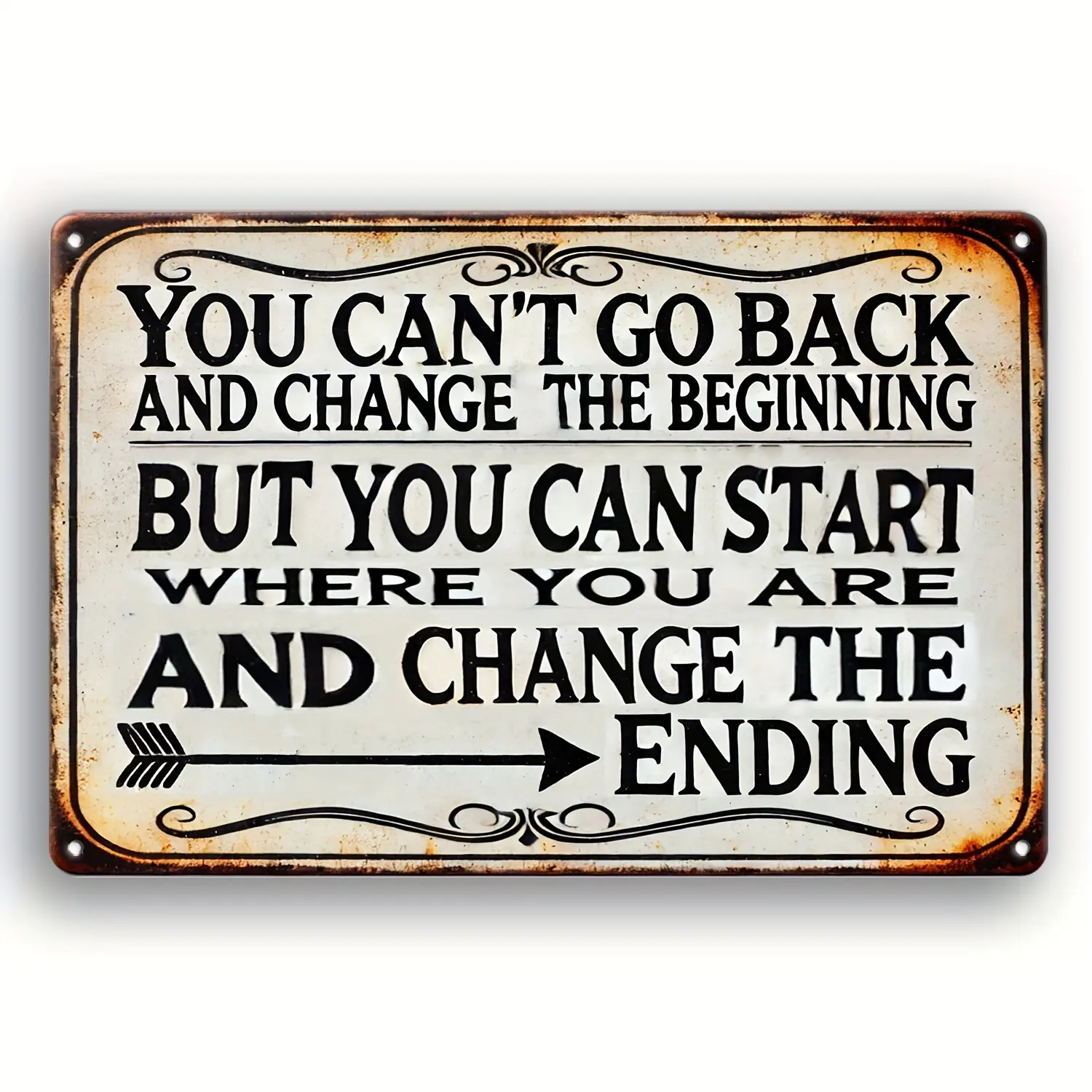 1pc Retro Vintage Inspirational Metal Sign - "Seize the Moment & Change the Outcome" Slogan Wall Art, 8x12 in Durable Retro Home Sign, Office & Study Room Decor for Self-Motivation & Home Decoration, Retro Home Signs, Slogan Wall Arts