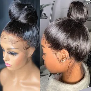 30 Inch Straight Lace Front Wigs Human Hair Invisible Strap 360 Full Hd Lace Glueless Wig Hidden Drawstring 360 Lace Frontal Wig Natural Color 18-36 inch 180%-220% Density