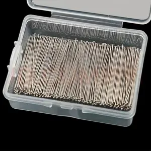 100pcsStainless Steel Straight Pins, Durable Fine Satin Pins for Jewelry Making, Sewing Crafts, Sewing Tools with Plastic Boxes