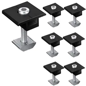 6pcs Solar Panel Clamps 30mm for Solar Rails, Aluminum Alloy Mid & End Clamps in, Pv Module Mounting Hardware for 30-35mm Solar Rails