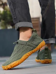 Men's Wide Toe Outdoor Casual Shoes, Breathable Textile Upper, Anti-Slip Sole, Lightweight Walking Shoes for All Seasons