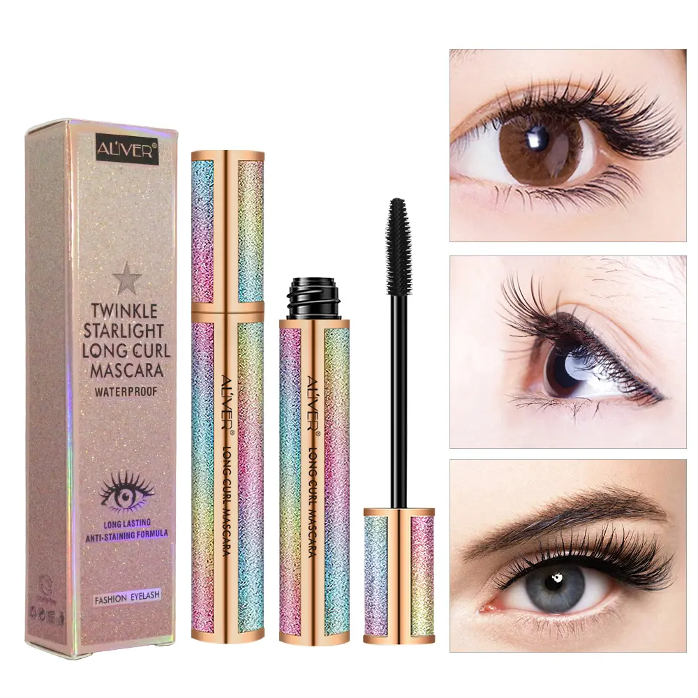 ALIVER Starry Sky Voluminous Mascara, Instant Curling & Thickening Formula, Waterproof, Long-Lasting & Smudge-Proof Cosmetic, Splashproof Mascara, Instantaneous Surplus Curling, Dramatic Lashes, Lengthening Mascara