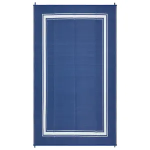 Reversible Outdoor Area Rug 9x18ft – Modern Navy/White – UV & Weather Resistant – Easy Clean, Waterproof – Patio, Garden, Deck Carpet – USA Specification