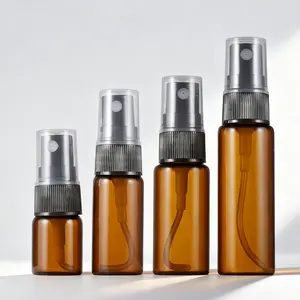 3Pcs Amber Glass Perfume Spray Bottles - 5ml/10ml/15ml/20ml Empty Cosmetic Vials Thin Glass Sample Test Tubes for Travel Refillable Perfume Makeup Essential Oils