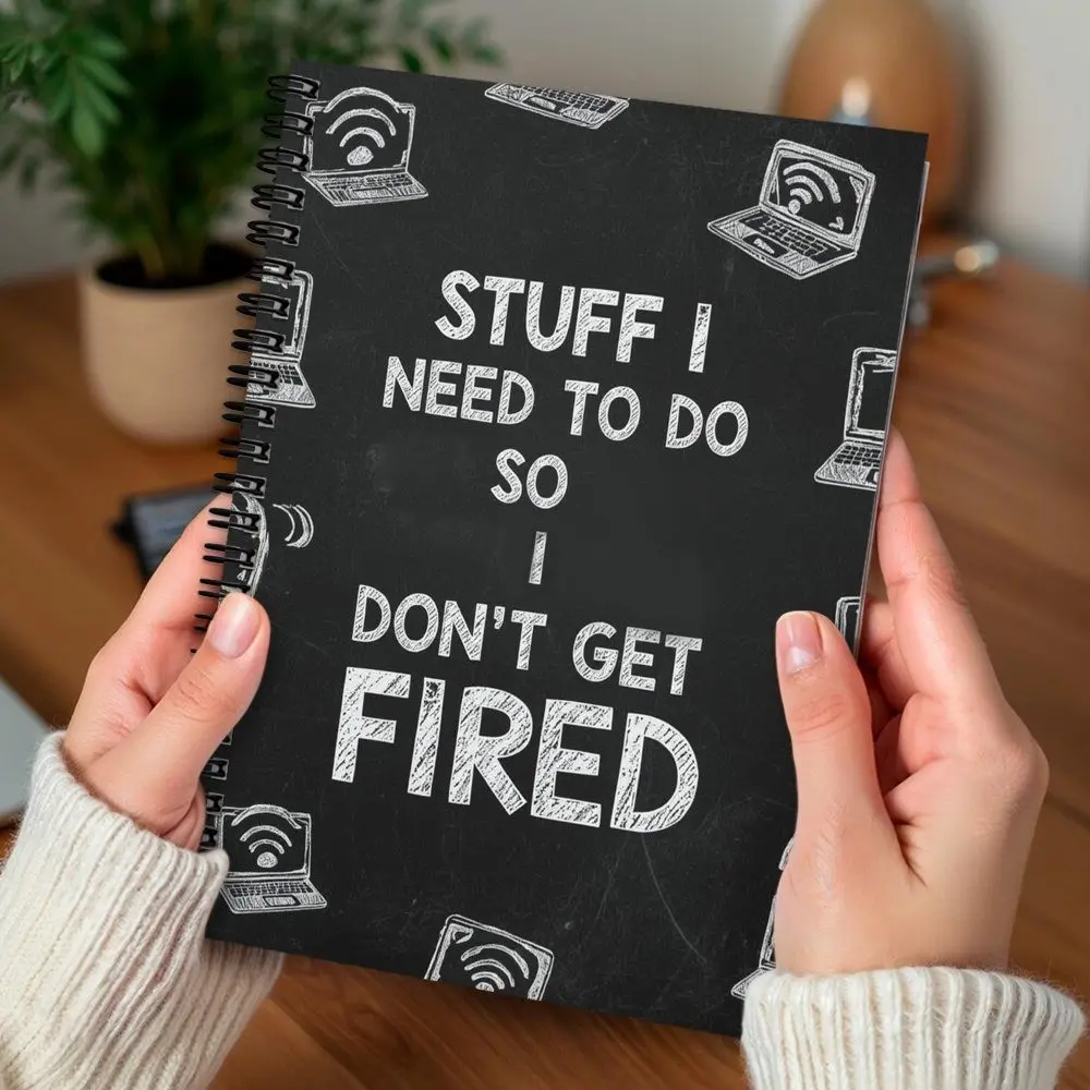 Funny Office Notebook, Spiral Coil Notebook, Spiral Journal with Workplace Humor, Productivity Planner, Spiral Bound Planner, Spiral Bound Notepad for Work, School and Home, Workbook Journal, Office Stationery Supplies