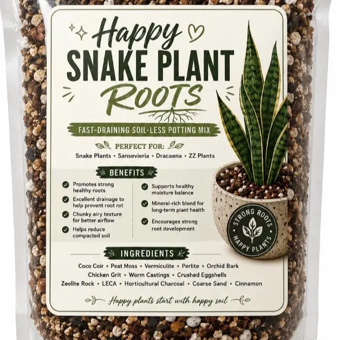 Happy Roots Snake Plant Blend Potting Mix Soil-less soil  Zz Plants Sansevieria Yucca Dracaena