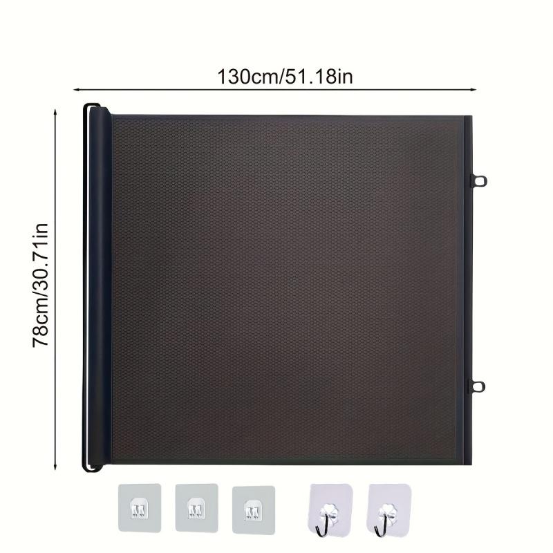 [No Drill Pet Gate] 1pc No Drill Retractable Black PVC Pet Gate - Easy Install Safety Fence with Automatic Closing, Durable Indoor/Outdoor Dog Barrier & Cat Enclosure for Stairs, Doors, Rooms, Gate for Dogs, Stairway Blocker, Sleek Design