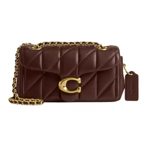 COACH Tabby 20 Quilted Crossbody Bag for Women, Snap Closure, Logo Embellished, Nappa Leather, Maple