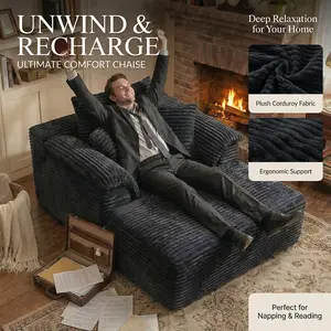 Single boneless cloud sofa lounge chair, modern casual corduroy design, sofas living room high-density memory sponge, no assembly required, compressed transportation; Suitable for living rooms, bedrooms, and reading areas