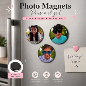 Custom Photo Magnets - Personalized Refrigerator Decor, Ideal for Family Memories Keepsake, Graduation or Birthday Party Favor Gift