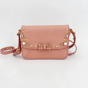 Pre-owned Miu Miu Leather Crossbody Bags MiuMiu Madras Jeweled Crossbody Bag 1