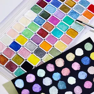 60 Color Watercolor Paint with Brush, 60 Colors Watercolor Paint Set, Art Supplies for Nail, Painting, Blending, Drawing & Graffiti
