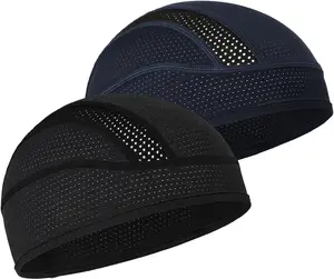 Skull Cap Helmet Liner Beanie, Cooling Mesh Cycling Running Hat for Men Women, Fits Under Helmets
